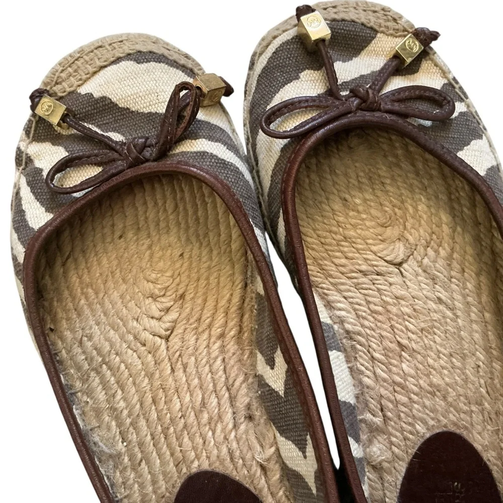 Michael Kors zebra print canvas espadrilles ballet flats size 7